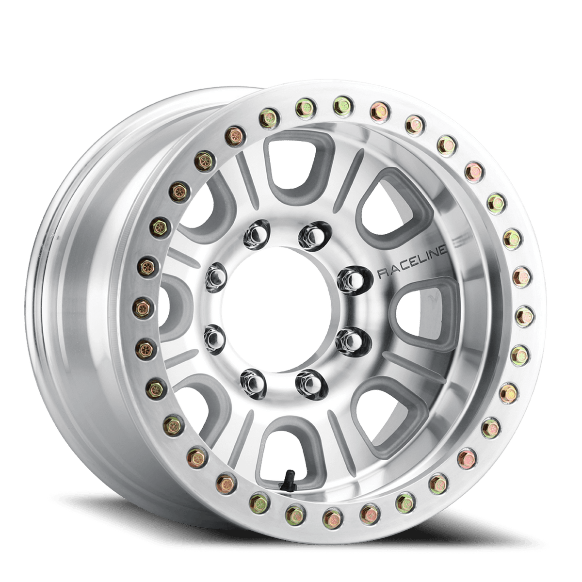 Raceline Wheels Aluminum Wheels 17x9.5 Monster Beadlock RT233 Machined Silver -19 Offset 5 on 127 Bolt Pattern 83.82 Bore Raceline - RT233-79550-19