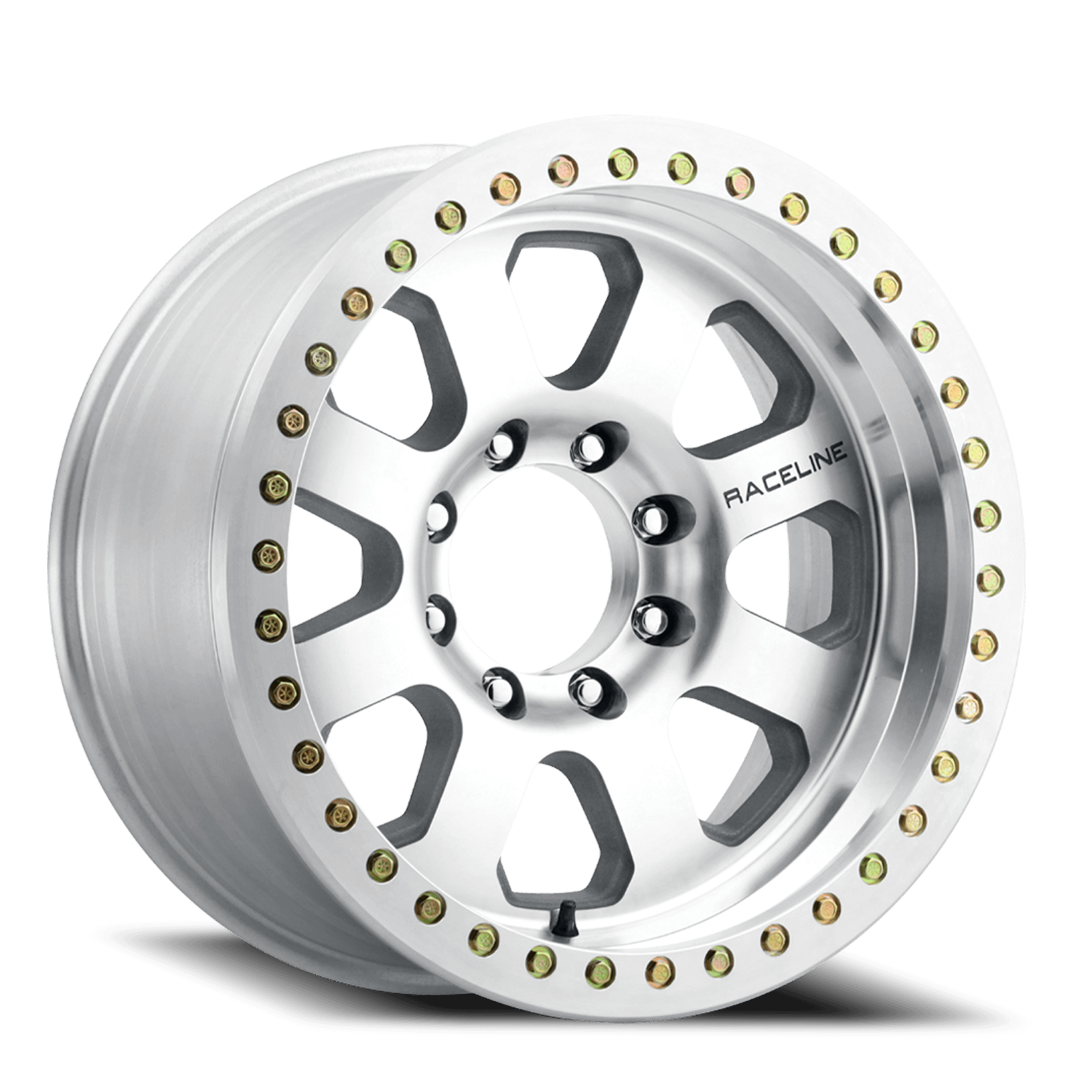 Raceline Wheels Aluminum Wheels 20x10 Avenger Beadlock RT260M Machined Silver -38 Offset 8 on 170 Bolt Pattern 130.81 Bore Raceline - RT260M-201081-38