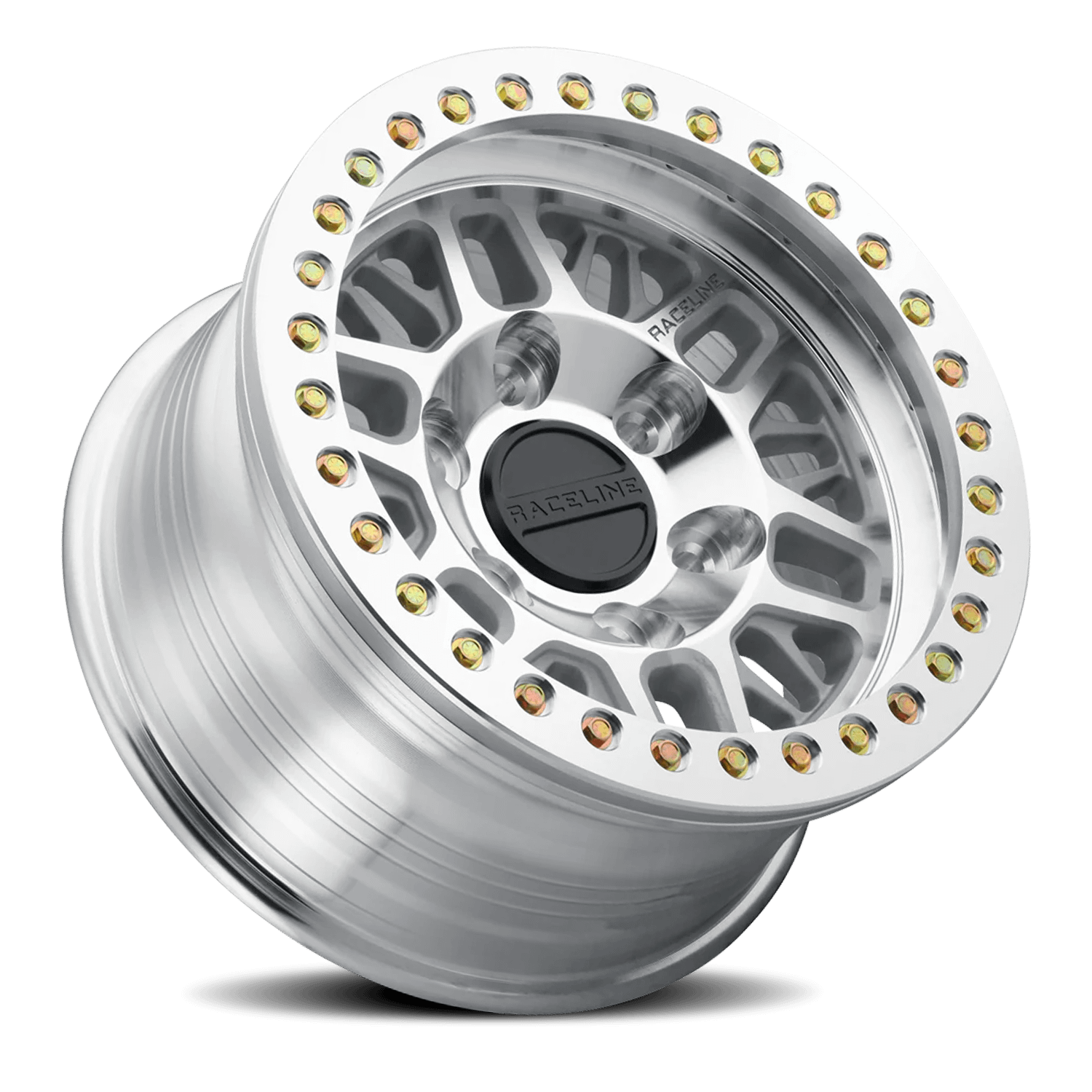 Raceline Wheels Aluminum Wheels 17x9 Ryno Cast Beadlock RT951M Machined Silver Machined Beadlock Ring -38 Offset 6 on 139.7 Bolt Pattern 106.1 Bore Raceline - RT951M-79060-38