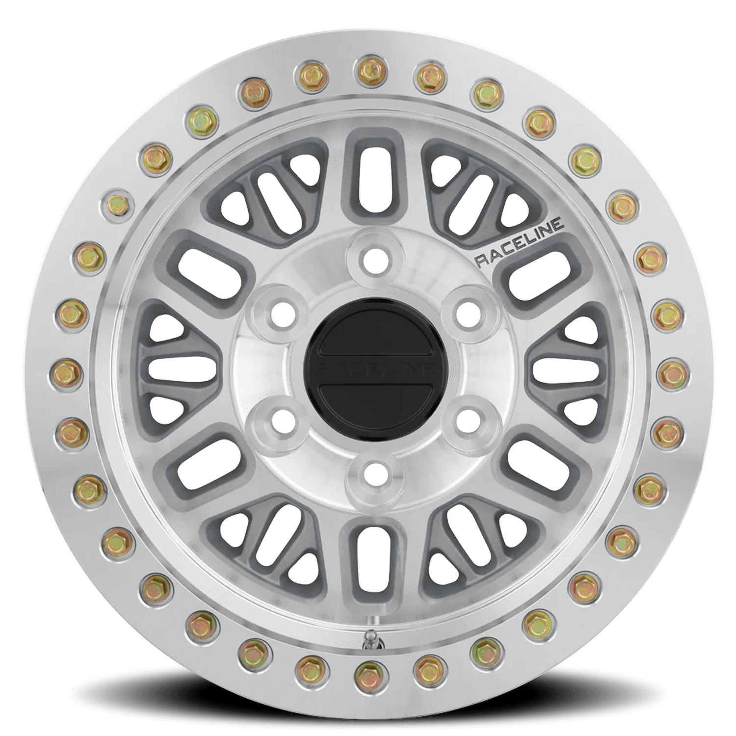 Raceline Wheels Aluminum Wheels 17x9 Ryno Cast Beadlock RT951M Machined Silver Machined Beadlock Ring -12 Offset 6 on 135 Bolt Pattern 87.1 Bore Raceline - RT951M-79065-12