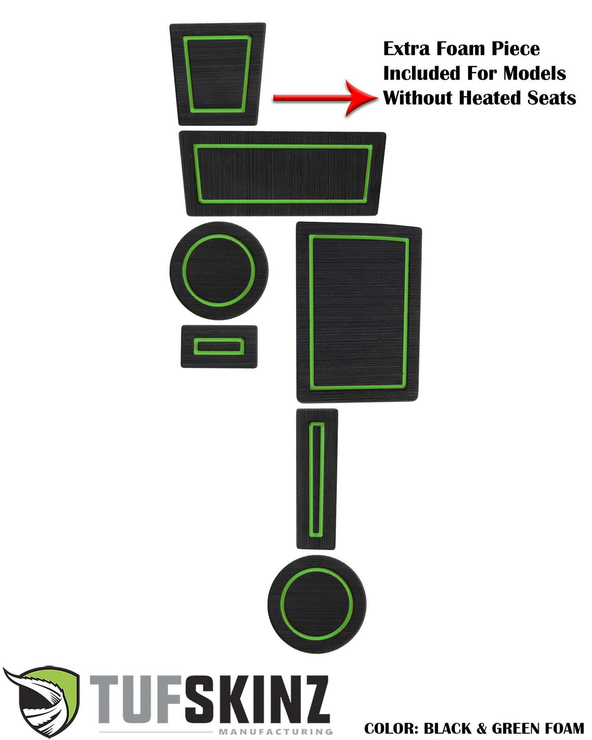 TUFSKINZ FOAM Cup Holder Inserts(2WD) Inserts (2010-2024 4Runner) - RUN001-FGN-X