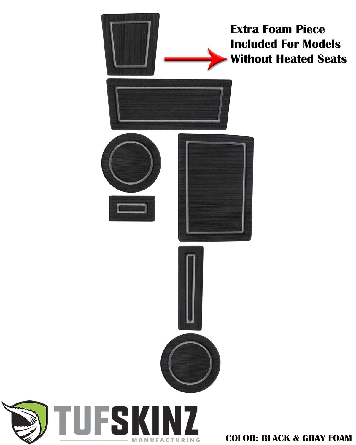 TUFSKINZ FOAM Cup Holder Inserts(2WD) Inserts (2010-2024 4Runner) - RUN001-FGY-X