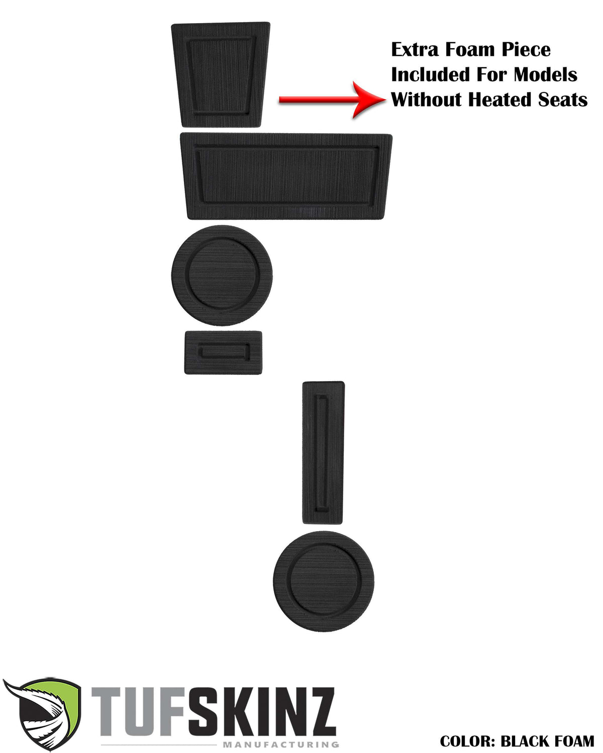 TUFSKINZ Foam Cup Holder Inserts(4WD) with Shifter Boot Inserts (2010-2023 4Runner) - RUN006-FBK-X