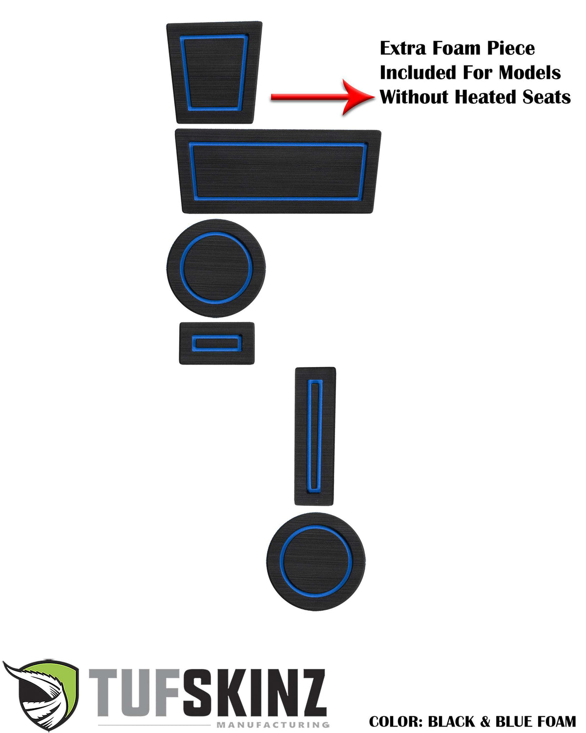 TUFSKINZ Foam Cup Holder Inserts(4WD) with Shifter Boot Inserts (2010-2023 4Runner) - RUN006-FBL-X