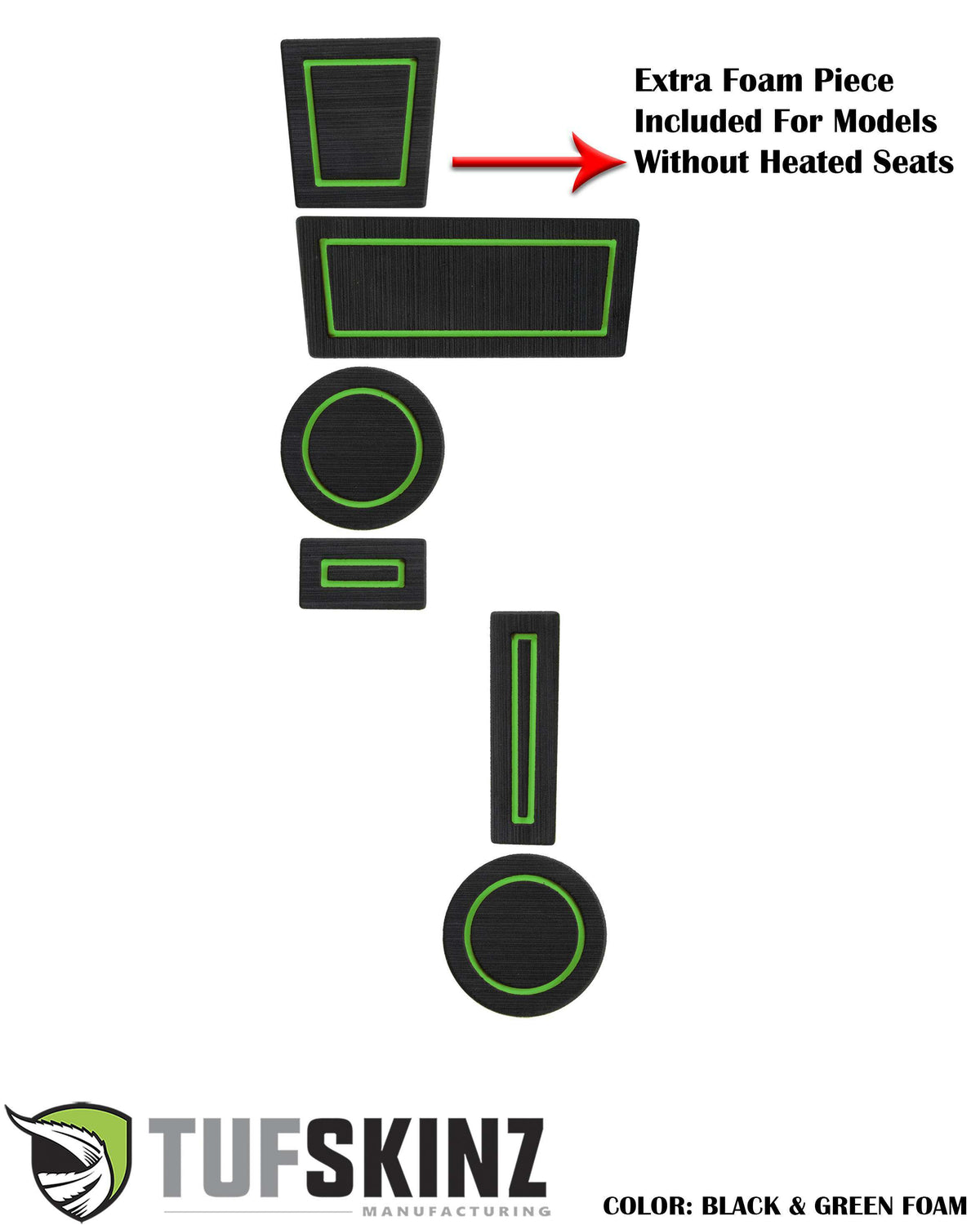 TUFSKINZ Foam Cup Holder Inserts(4WD) with Shifter Boot Inserts (2010-2023 4Runner) - RUN006-FGN-X