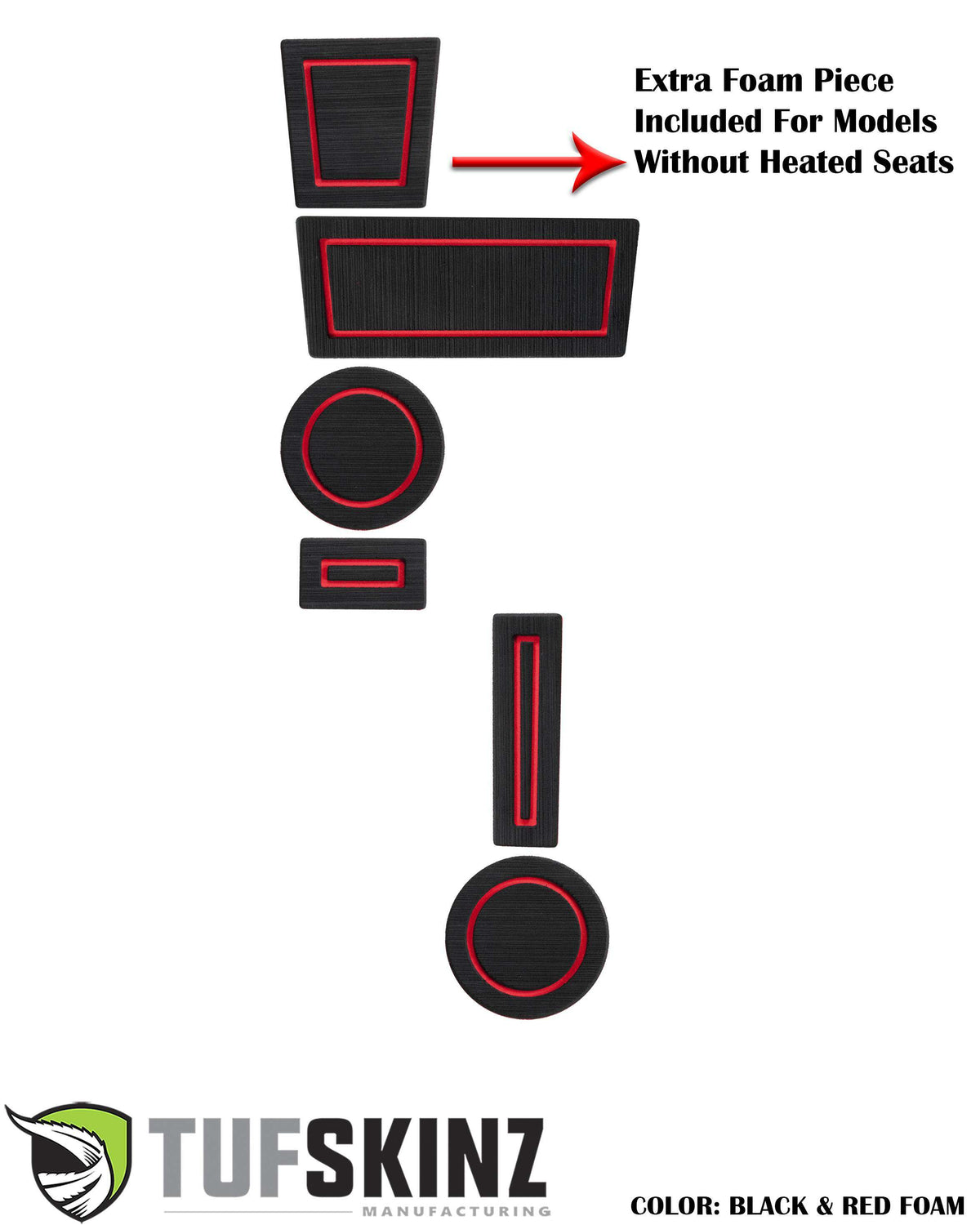 TUFSKINZ Foam Cup Holder Inserts(4WD) with Shifter Boot Inserts (2010-2023 4Runner) - RUN006-FRD-X