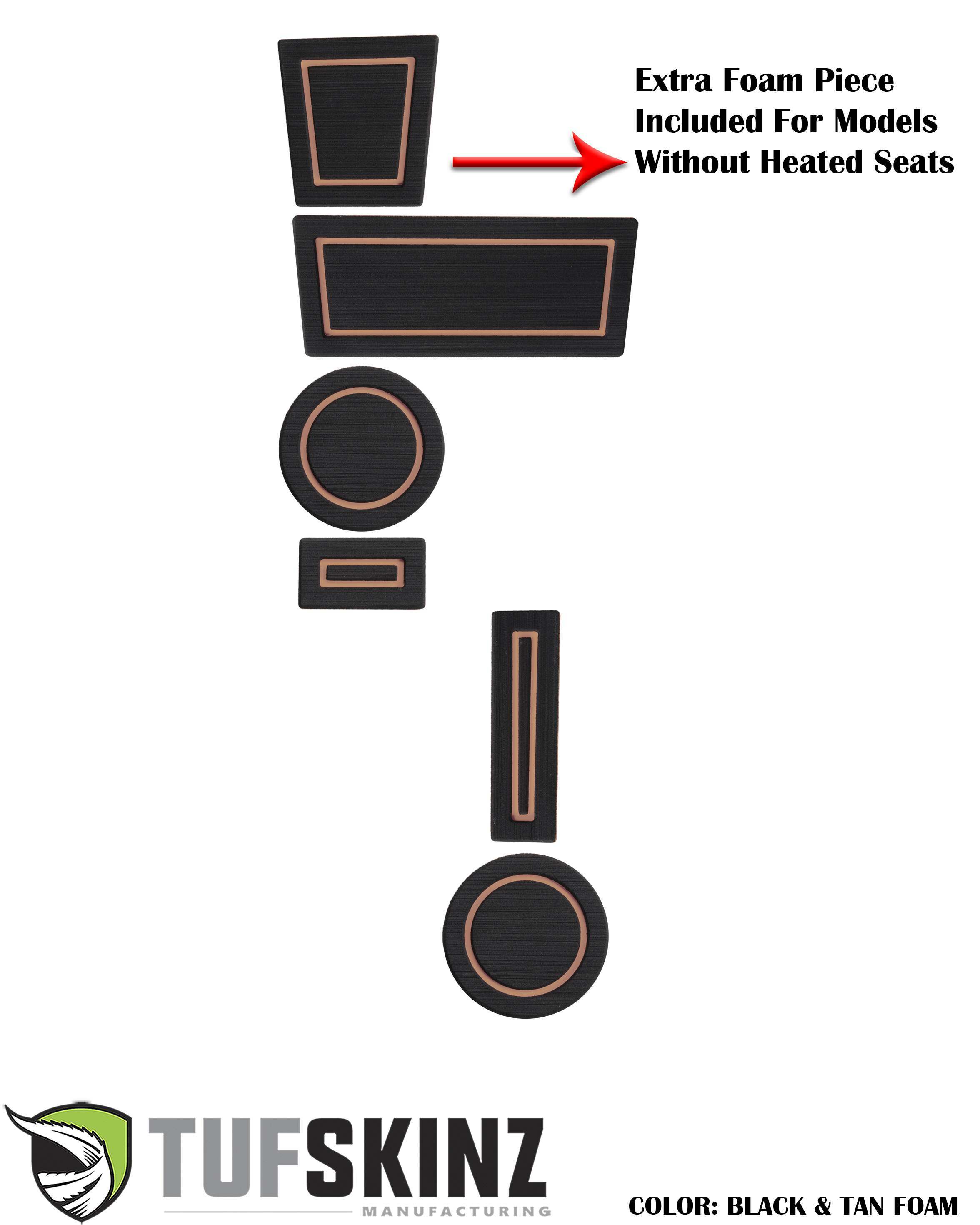 TUFSKINZ Foam Cup Holder Inserts(4WD) with Shifter Boot Inserts (2010-2023 4Runner) - RUN006-FTN-X