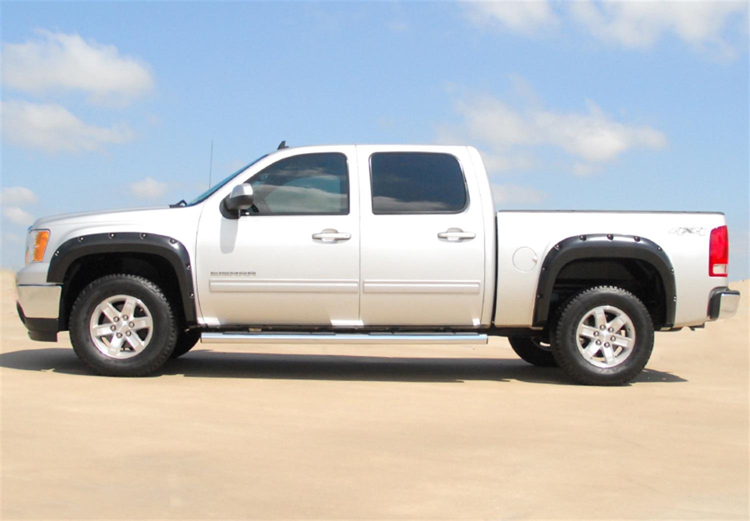 Lund Rivet Style Fender Flare Set - Front and Rear, Textured, 4-Piece Set (2007-2013 GMC Sierra 1500) - RX109T