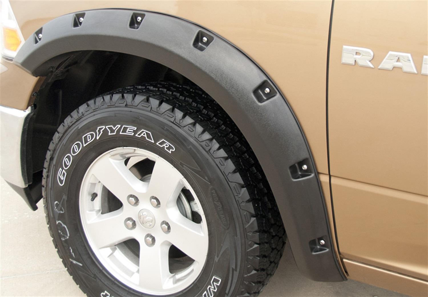 Lund Rivet Style Fender Flare Set - Rear, Textured, 2-Piece Set (2009-2024 Dodge Ram 1500, Ram 1500, Ram 1500 Classic, Ram 2500, Ram 3500) - RX204TB