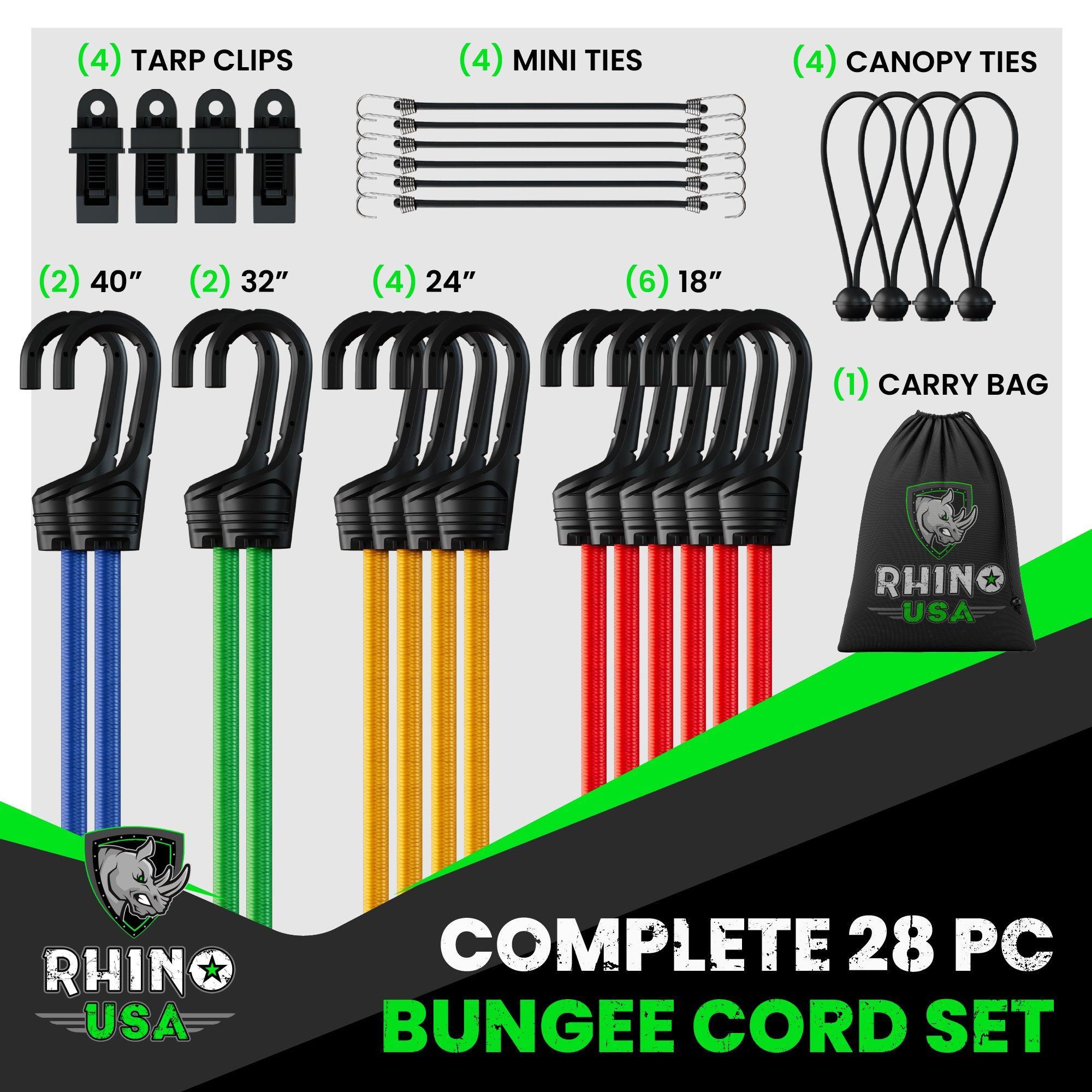 Rhino USA Rhino Usa 28pc Bungee Cord Assortment - RHINO-28-BNGE