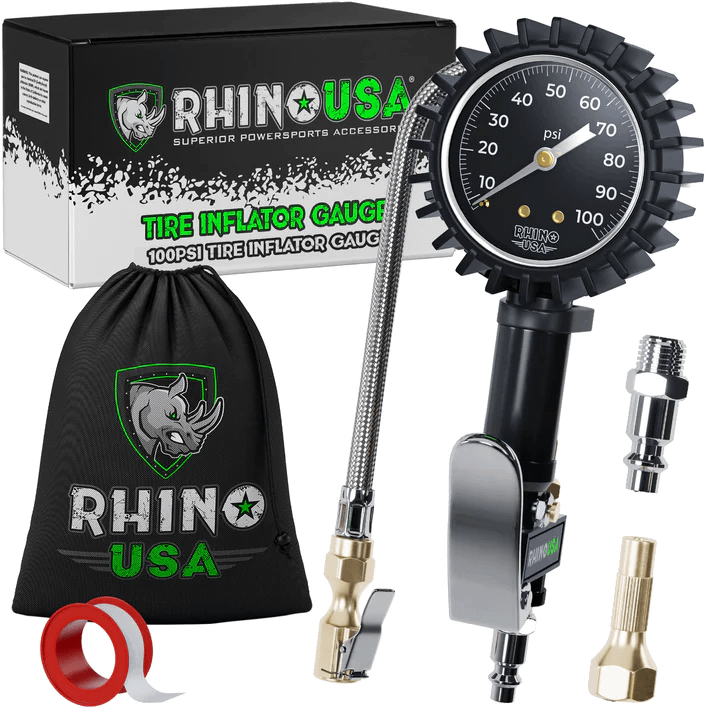 Rhino USA Rhino Usa 100 Psi Analog Tire Inflator Gauge - RGAUGE-0100