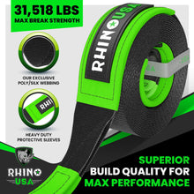 Rhino USA Rhino Usa Recovery Tow Strap 3Inx30Ft (Black) - TOWSTRAP-330
