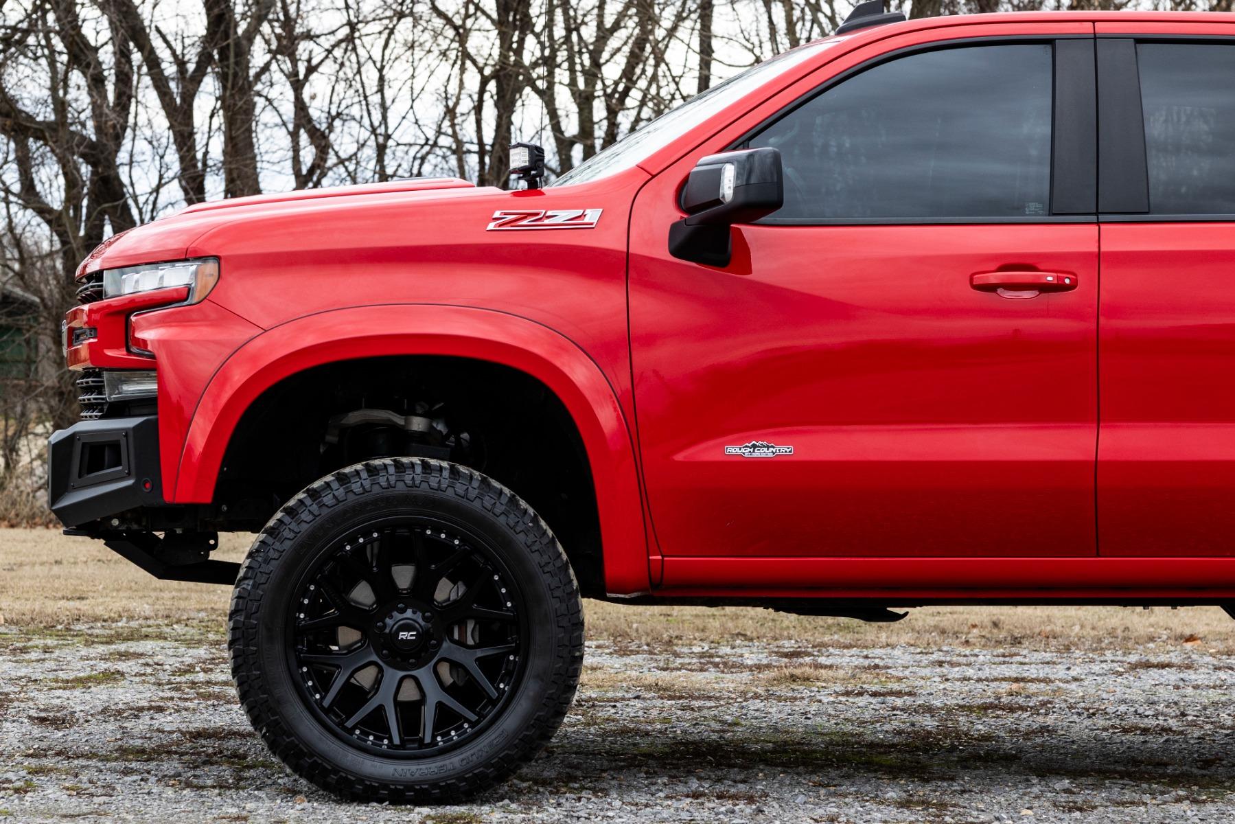 Rough Country Fender Flares Sport GAZ Summit White Chevy Silverado 1500 (19-26) (2019-2026 Silverado 1500, Silverado 1500 LTD) - S-C12210-GAZ