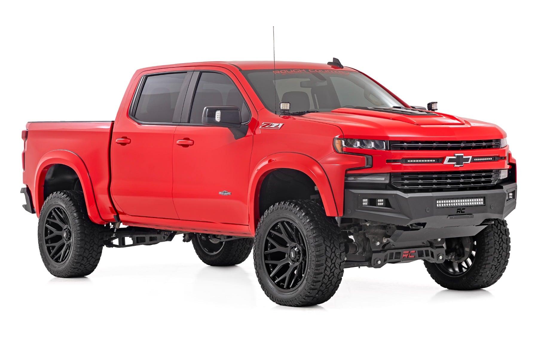 Rough Country Fender Flares Sport Chevy Silverado 1500 2WD/4WD (2019-2026) (2019-2026 Silverado 1500, Silverado 1500 LTD) - S-C12210
