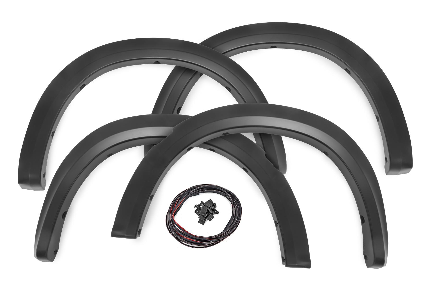 Rough Country Sport Fender Flares PXJ Diamond Black Ram 1500 2WD/4WD (2009-2018 & Classic) (2009-2024 Ram 1500, 1500, 1500 Classic) - S-D10912-PXJ