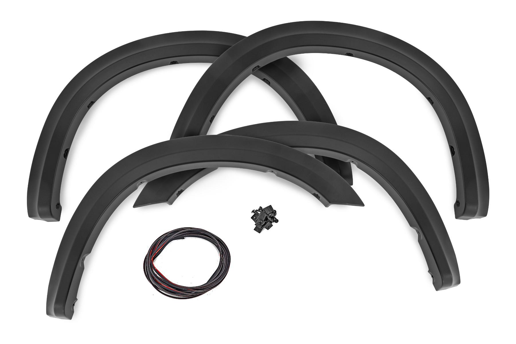 Rough Country Fender Flares Sport PR4 Flame Red Ram 2500/3500 2WD/4WD (2019-2026) (2019-2026 2500, 3500) - S-D10917-PR4