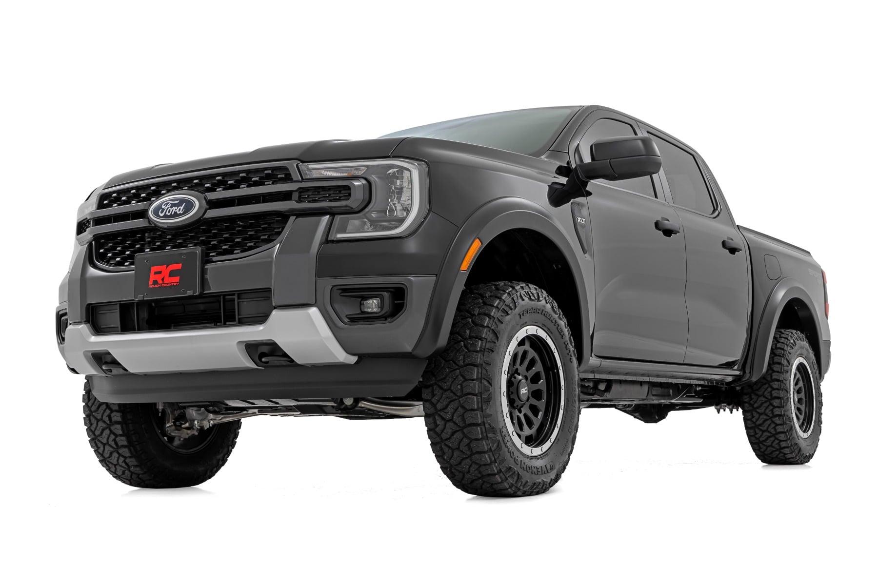 Rough Country Fender Flares Sport M7 Carbonized Gray Ford Ranger 2WD/4WD (2024-2026) - S-F12401-M7