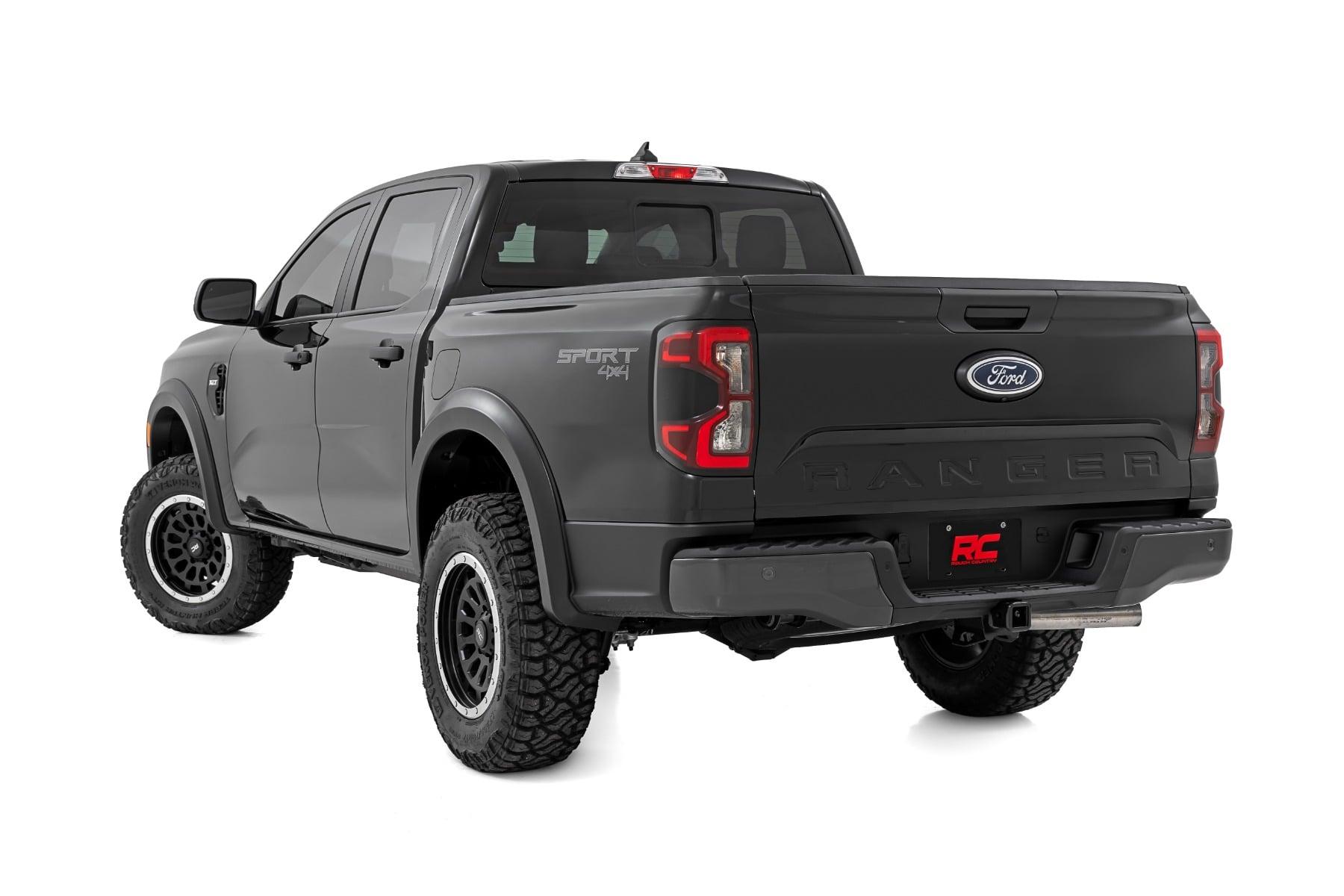 Rough Country Fender Flares Sport M7 Carbonized Gray Ford Ranger 2WD/4WD (2024-2026) - S-F12401-M7