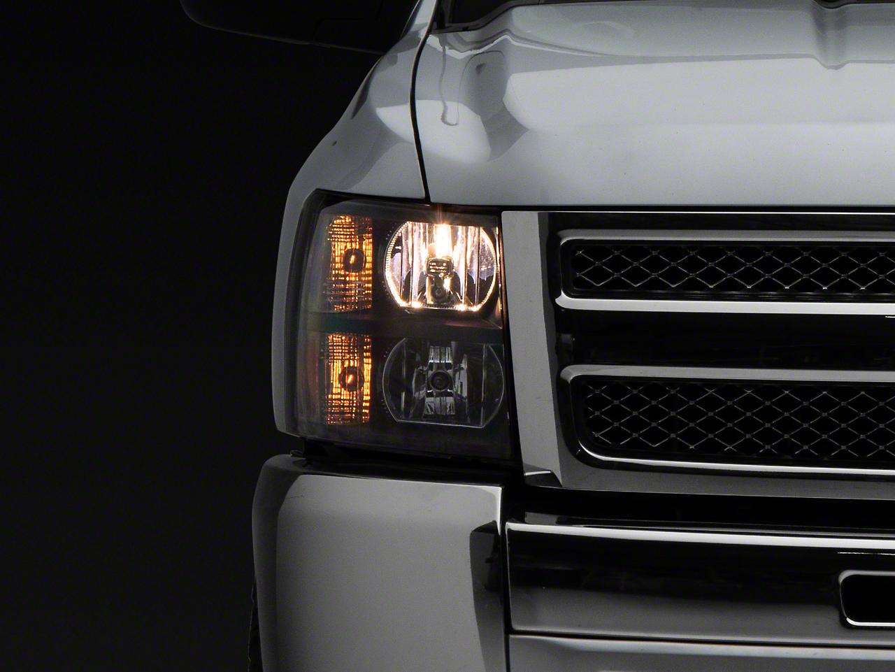 Raxiom Euro Headlights; Black Housing; Clear Lens (2007-2013 Silverado 1500) - S112706