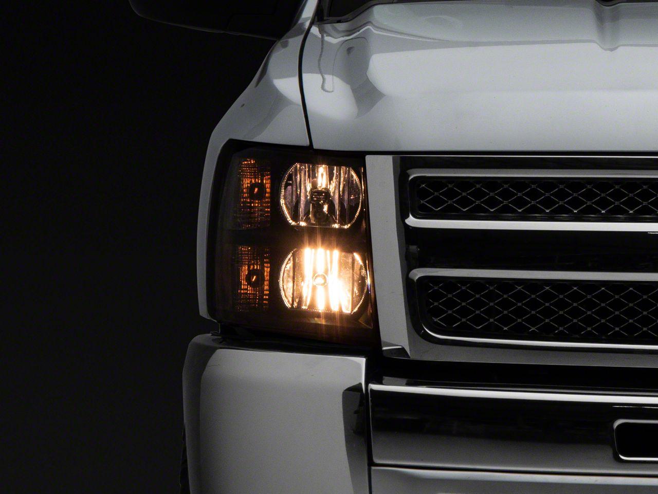 Raxiom Euro Headlights; Black Housing; Clear Lens (2007-2013 Silverado 1500) - S112706