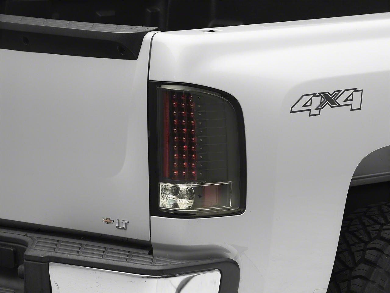 Raxiom Led Tail Lights; Black Housing; Clear Lens (2007-2013 Silverado 1500) - S112716