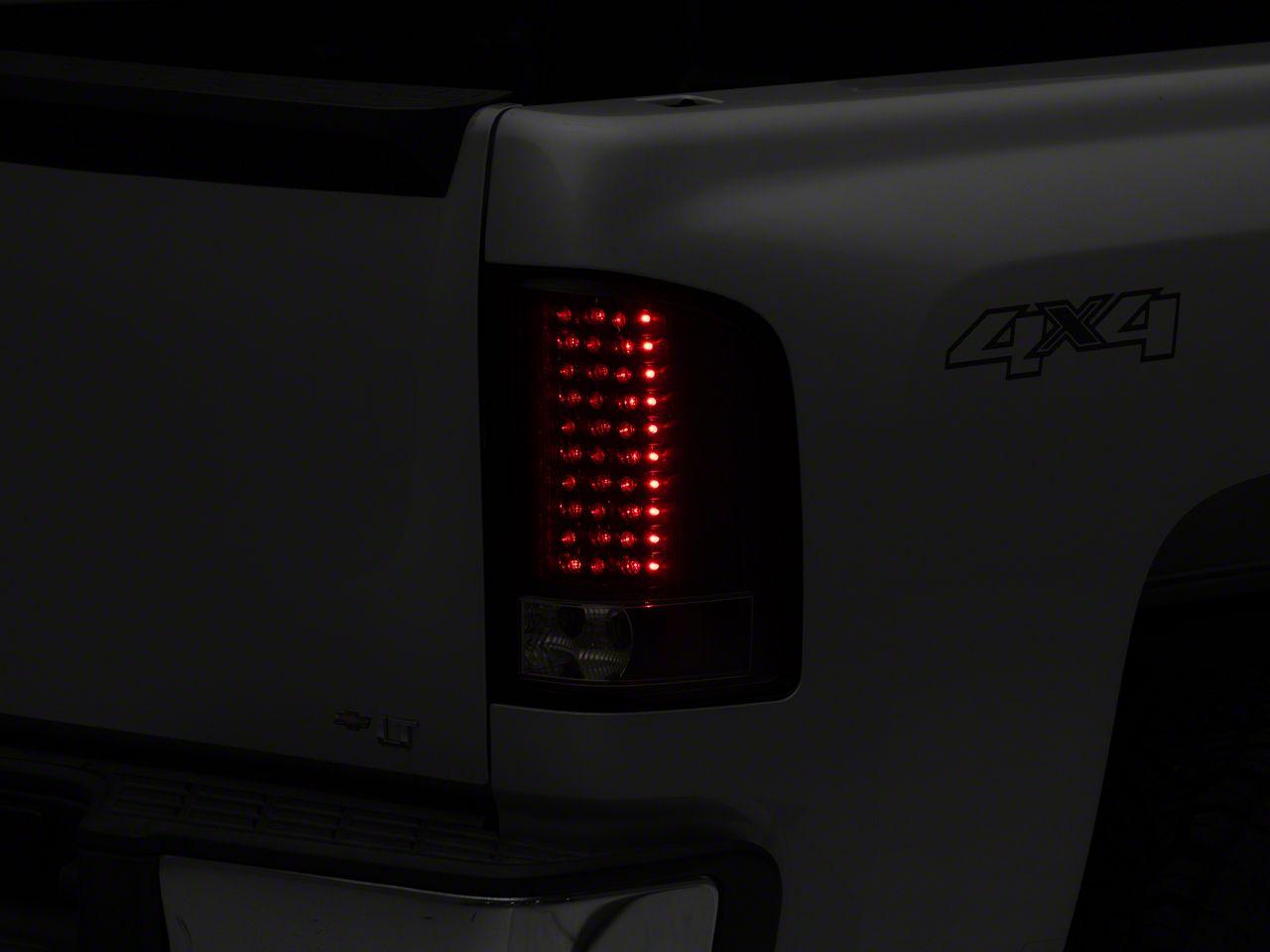 Raxiom Led Tail Lights; Black Housing; Clear Lens (2007-2013 Silverado 1500) - S112716