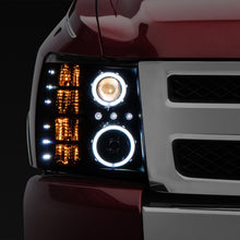 Raxiom 07-13 Silverado 1500 Super White LED Halo Projector Headlights- Black Housing (Clear Lens) - S112717