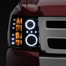 Raxiom 07-13 Silverado 1500 Super White LED Halo Projector Headlights- Black Housing (Clear Lens) - S112717