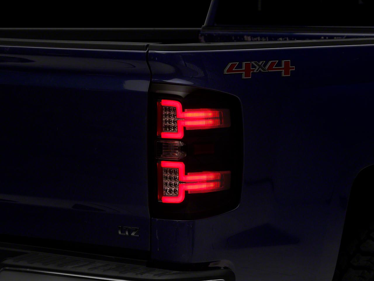 Raxiom Led Tail Lights With Sequential Turn Signals; Black Housing; Clear Lens (2014-2019 Silverado 1500, Silverado 2500 HD, Silverado 3500 HD) - S114457