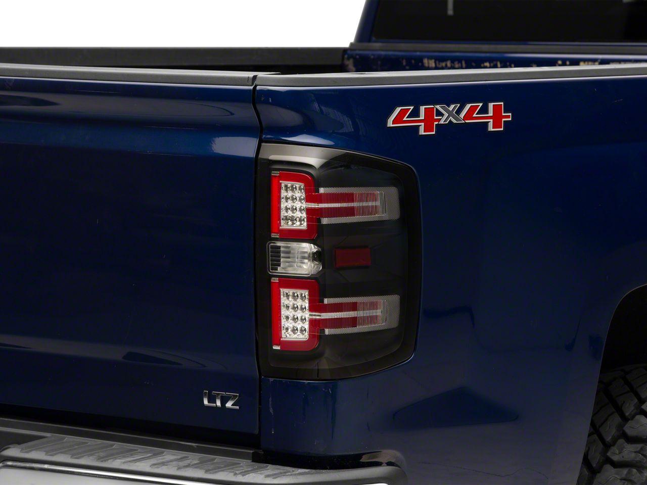 Raxiom Led Tail Lights With Sequential Turn Signals; Black Housing; Clear Lens (2014-2019 Silverado 1500, Silverado 2500 HD, Silverado 3500 HD) - S114457