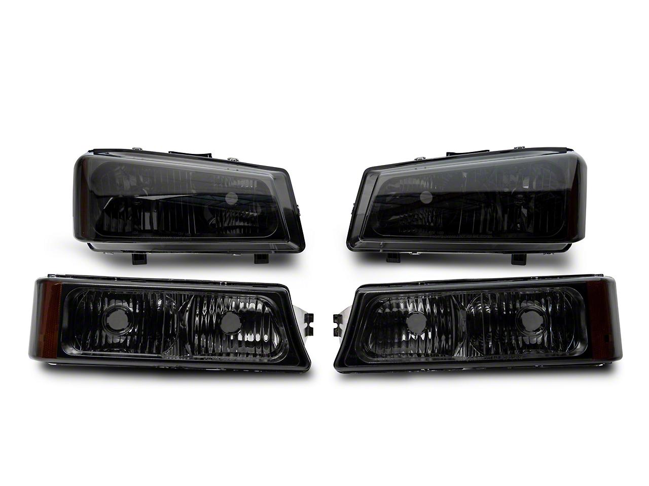 Raxiom Axial Series Oem Style Replacement Headlights; Chrome Housing; Smoked Lens (2003-2006 Silverado 1500) - S122321