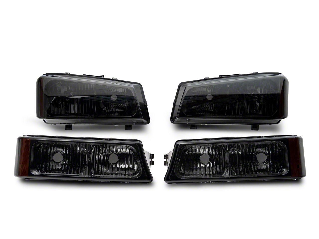 Raxiom Axial Series Oem Style Replacement Headlights; Chrome Housing; Smoked Lens (2003-2006 Silverado 1500) - S122321