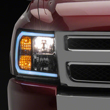 Raxiom Axial Series Headlights With Led Bar; Black Housing; Clear Lens (2007-2013 Silverado 1500) - S138003