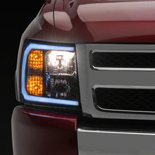 Raxiom Axial Series Headlights With Sequential Led Bar; Black Housing; Clear Lens (2007-2013 Silverado 1500) - S138004