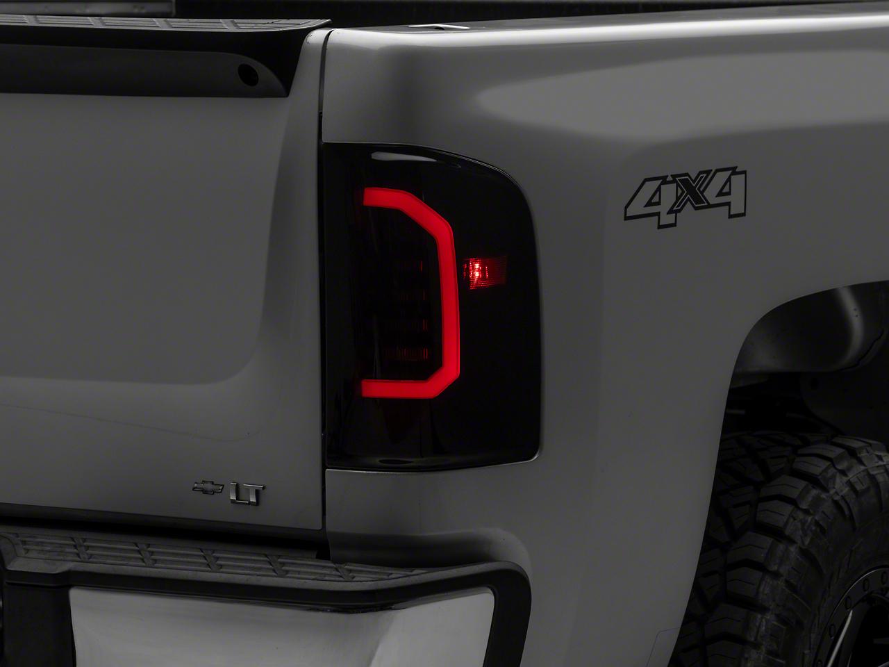 Raxiom Axial Series Led Tail Lights; Black Housing; Smoked Lens (2007-2014 Silverado 1500, Silverado 2500 HD, Silverado 3500 HD) - S150366