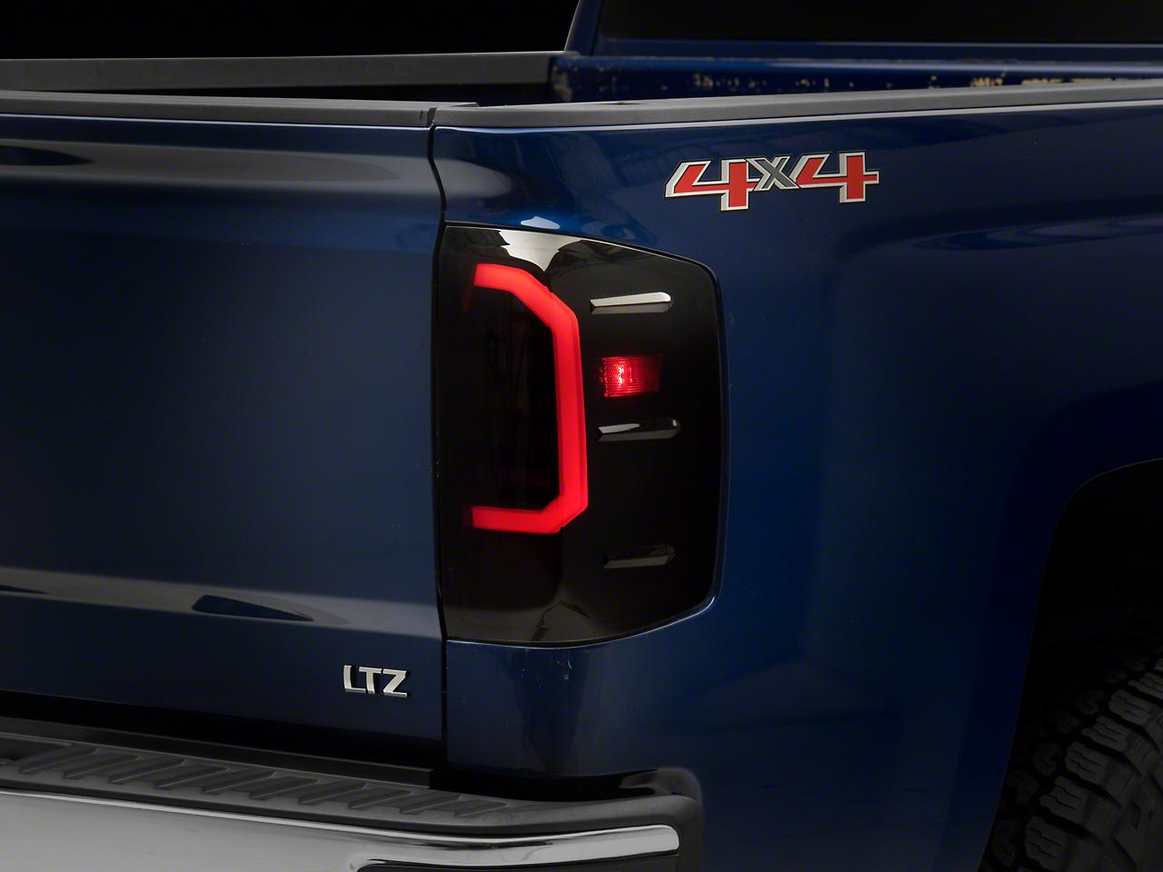 Raxiom Axial Series Led Tail Lights; Black Housing; Smoked Lens (2014-2019 Silverado 1500, Silverado 2500 HD, Silverado 3500 HD) - S151298