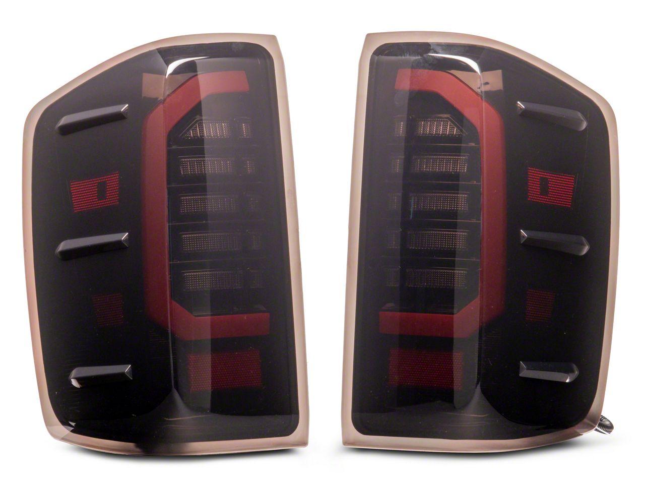 Raxiom Axial Series Led Tail Lights; Black Housing; Smoked Lens (2014-2019 Silverado 1500, Silverado 2500 HD, Silverado 3500 HD) - S151298