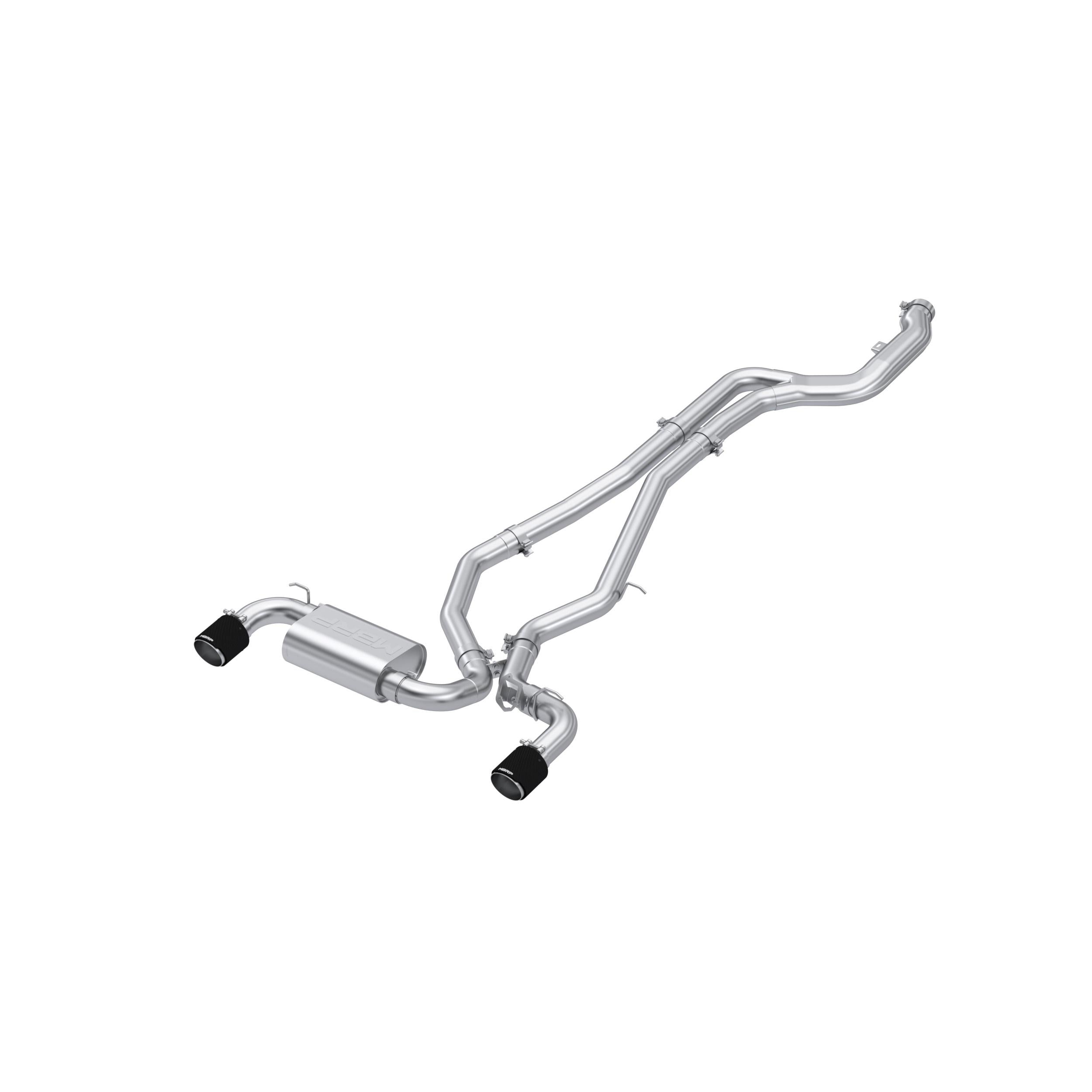 MBRP 3" Cat Back; Dual Rear; T304 Carbon Fiber Tips. (2020-2021 GR Supra, Supra) - S43003CF