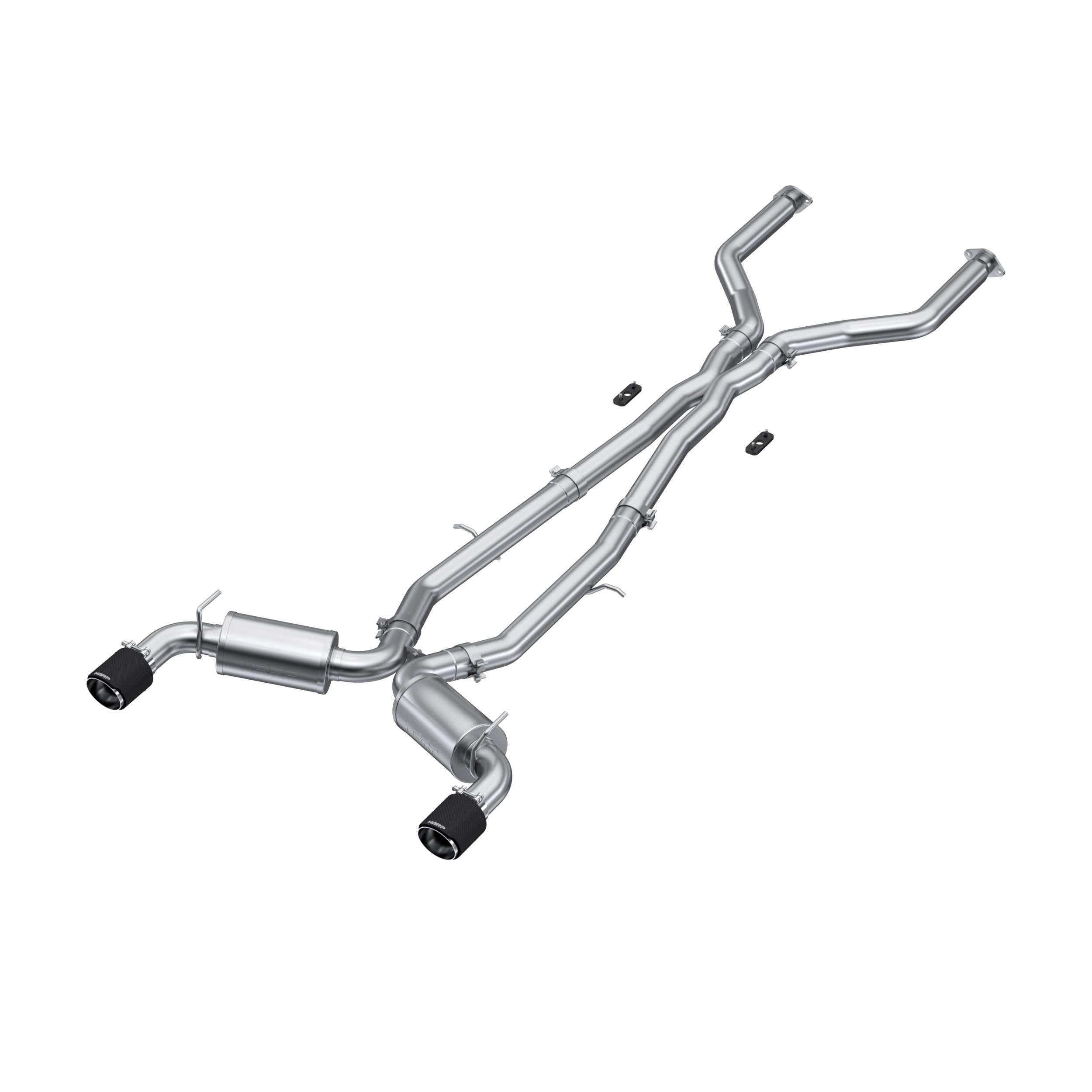 MBRP 3" Cat Back, Dual Rear, T304 with Carbon Fiber Tips (2017-2020 Q60) - S44043CF