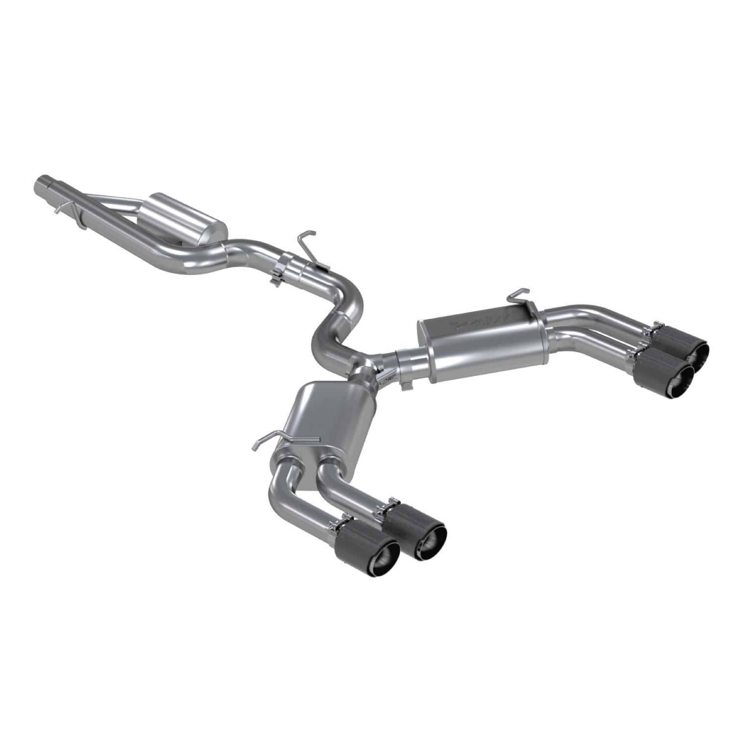 MBRP 3" Cat Back, Quad Split Rear,with Carbon Fiber Tips T304 (2015-2018 S3) - S46013CF