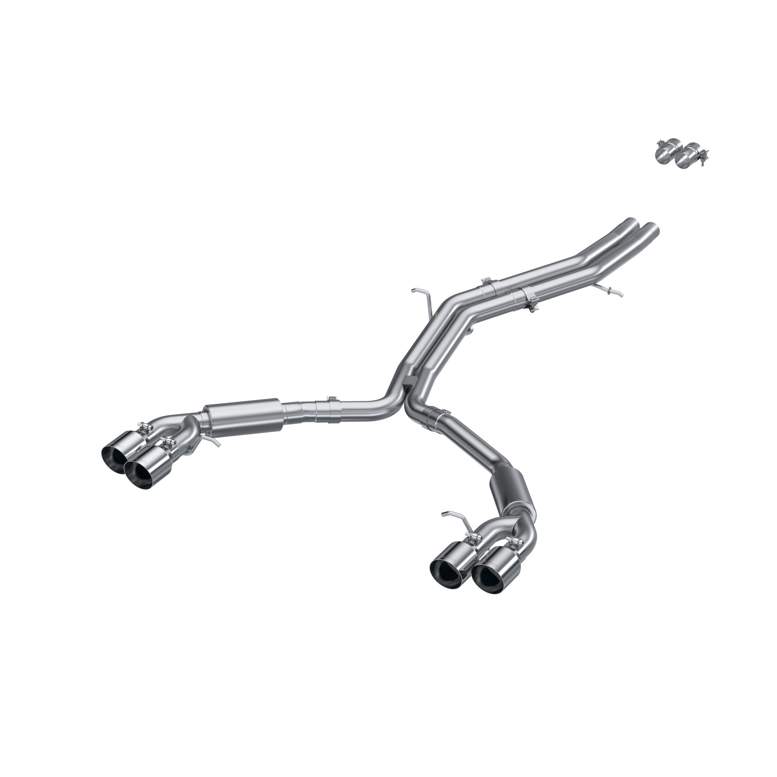 MBRP 2.5" Resonator Back Exhaust System with Dual Rear Quad Tips (2018-2021 S5/S4 3.0L) - S4607304