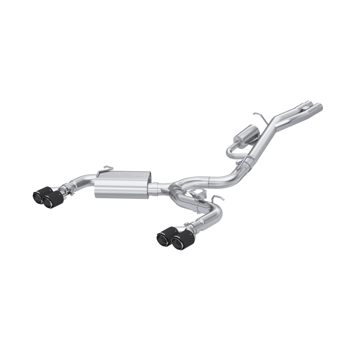 MBRP 3in. Cat-Back - Dual Split Rear - T304 - Quad CF Tips (2017-2020 RS3 Base) - S46103CF
