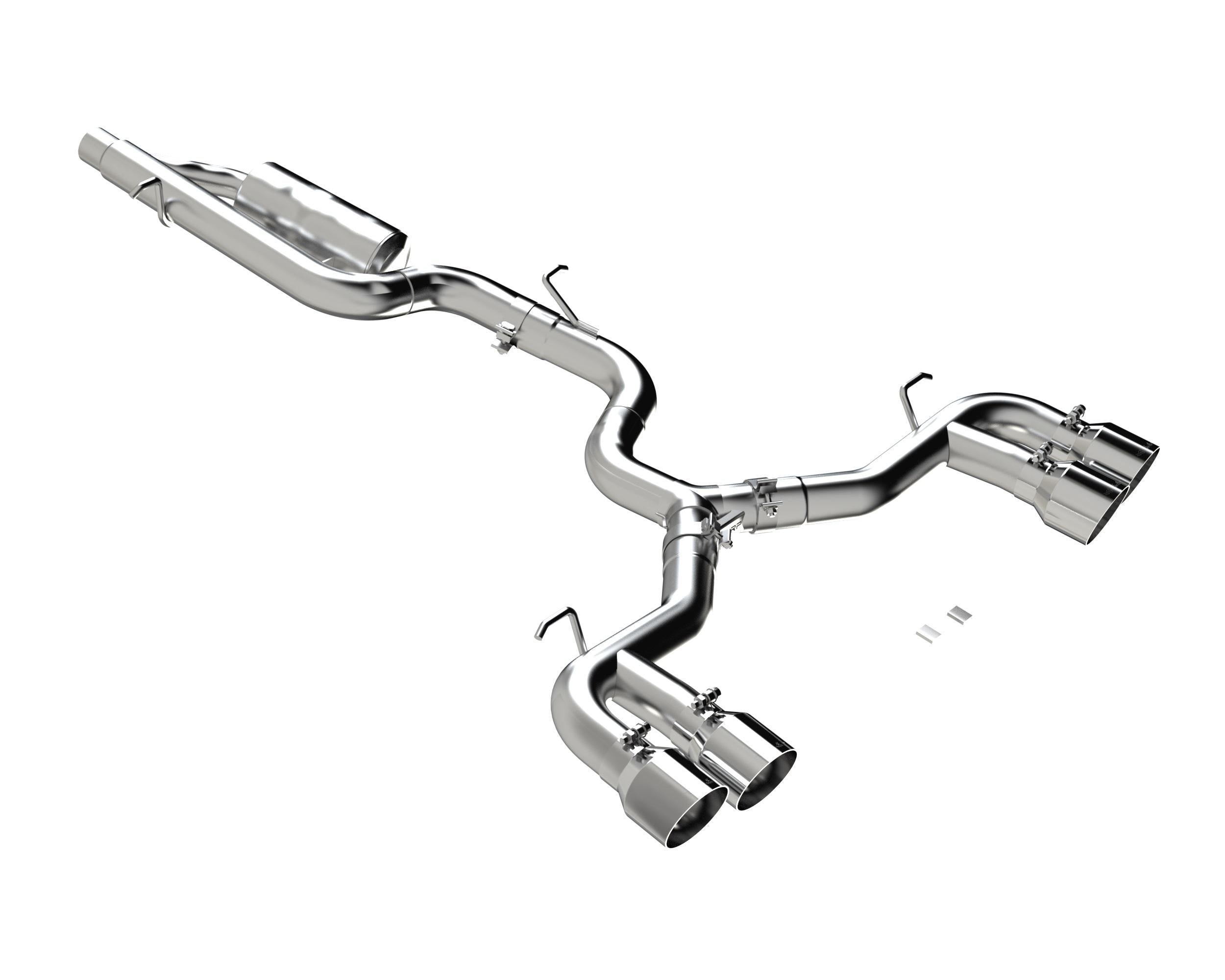 MBRP 3in. Cat-Back - Quad Split Rear - T304 - Valve Delete (2022 Golf R Base) - S4612304