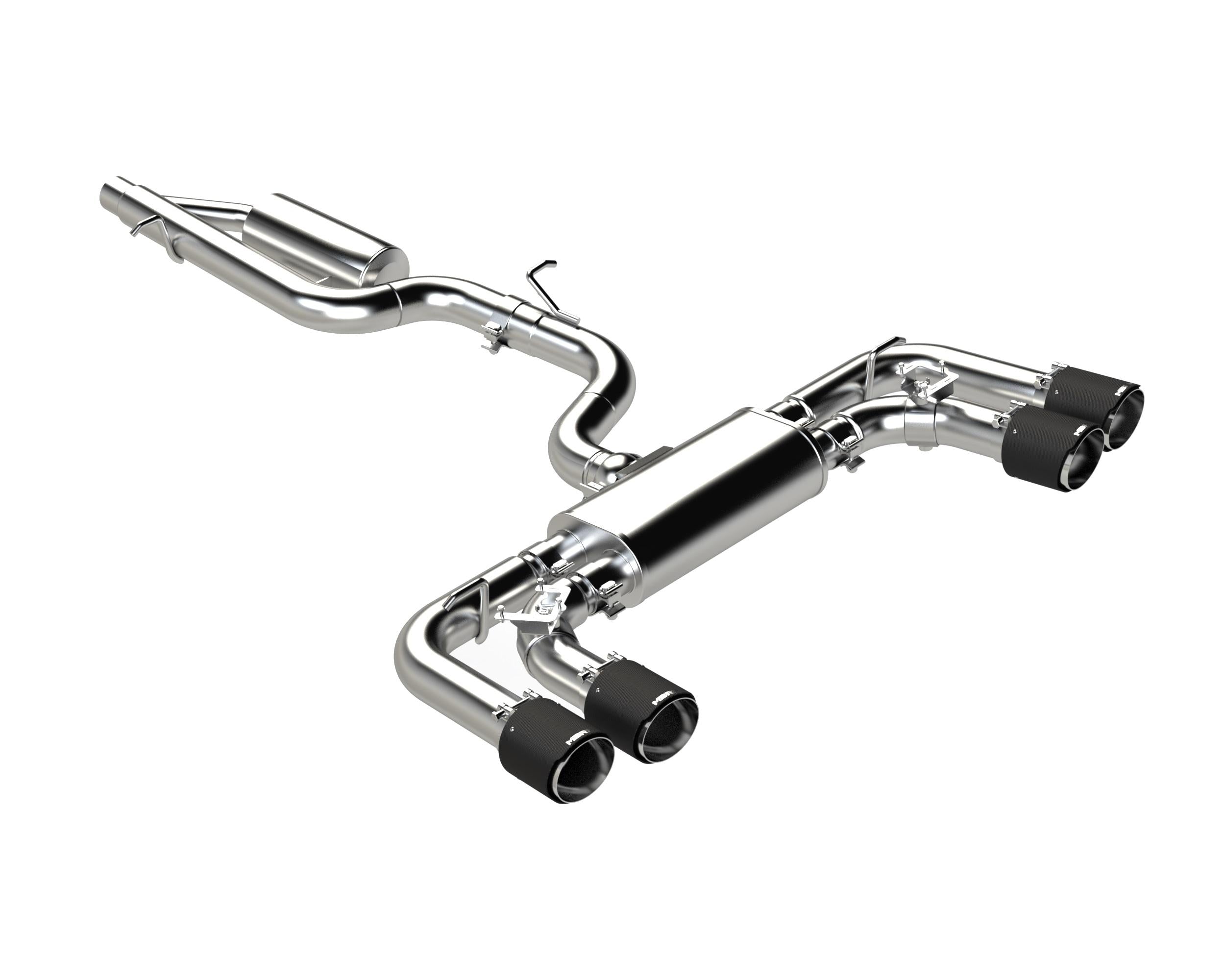 MBRP 3" Cat-Back, Quad Rear Exit, Active Exhaust (2022+ Volkswagen Golf R MK8) - S46133CF