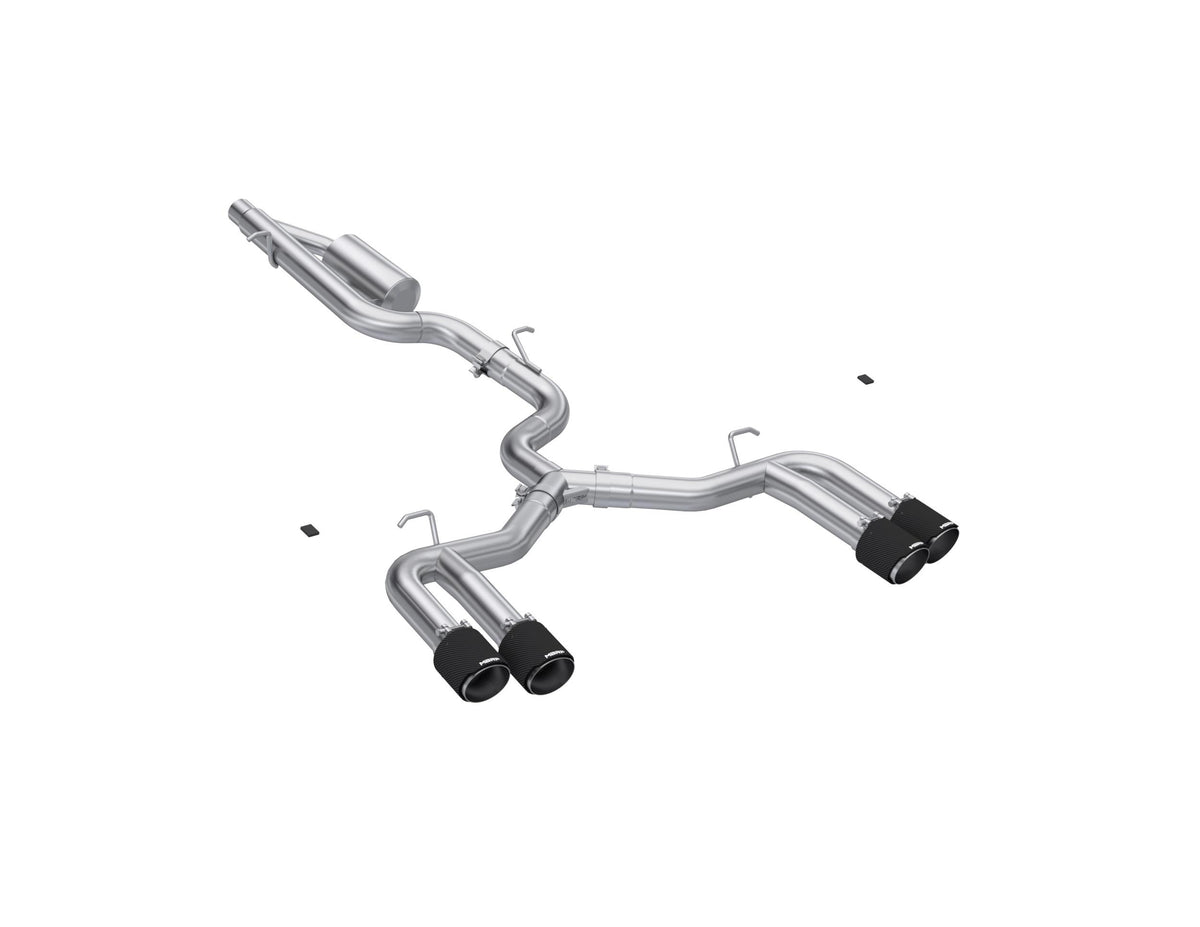 MBRP Mbrp 3In. Cat-Back Dual Split Quad Rear Valve Delete T304 With Cf. (2022-2025 Audi S3) - S46203CF