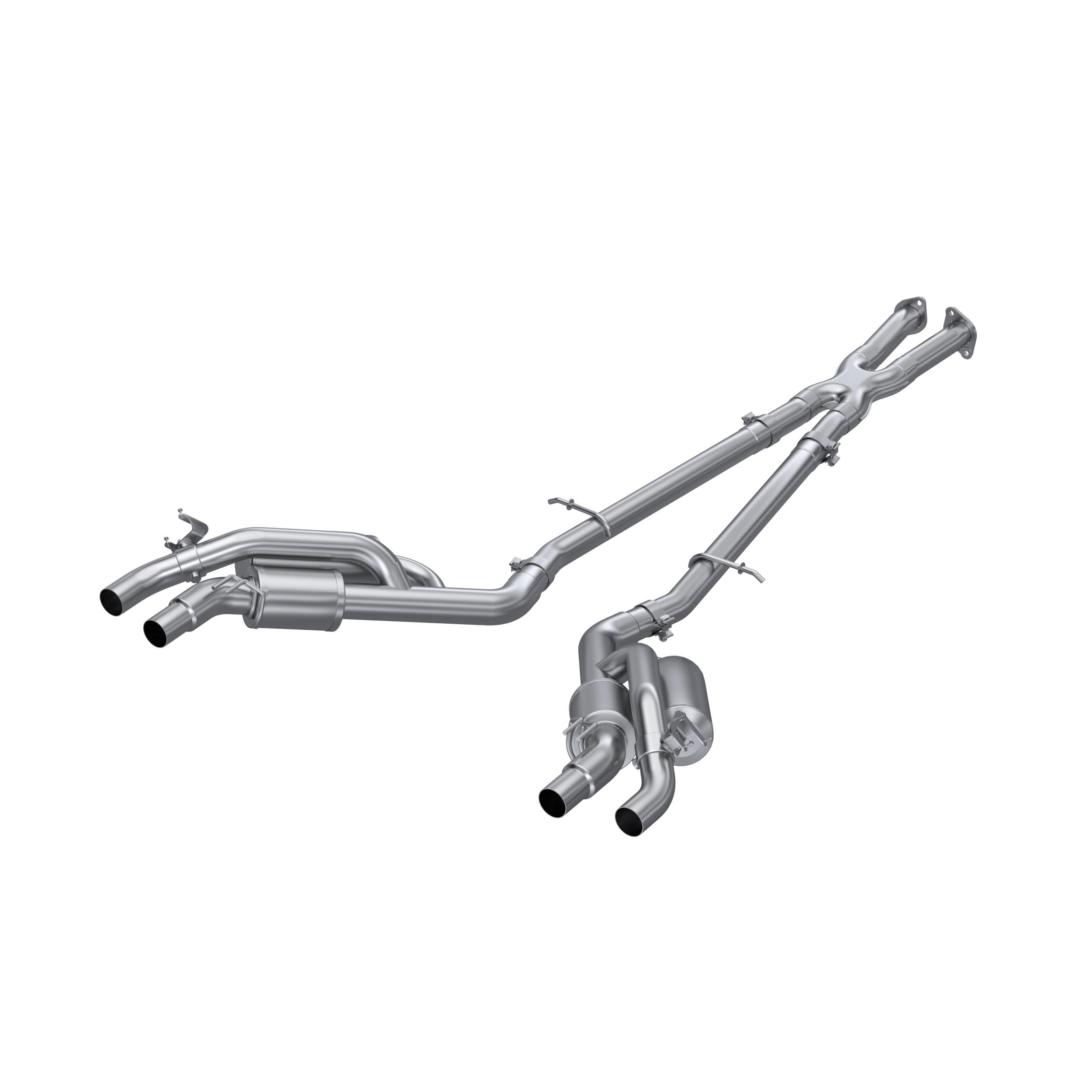 MBRP T304 SS Cat-Back Exhaust - Dual Split Rear Quad Outlet Uses Factory Bezels (2022+ Kia Stinger 3.3L) - S4708304
