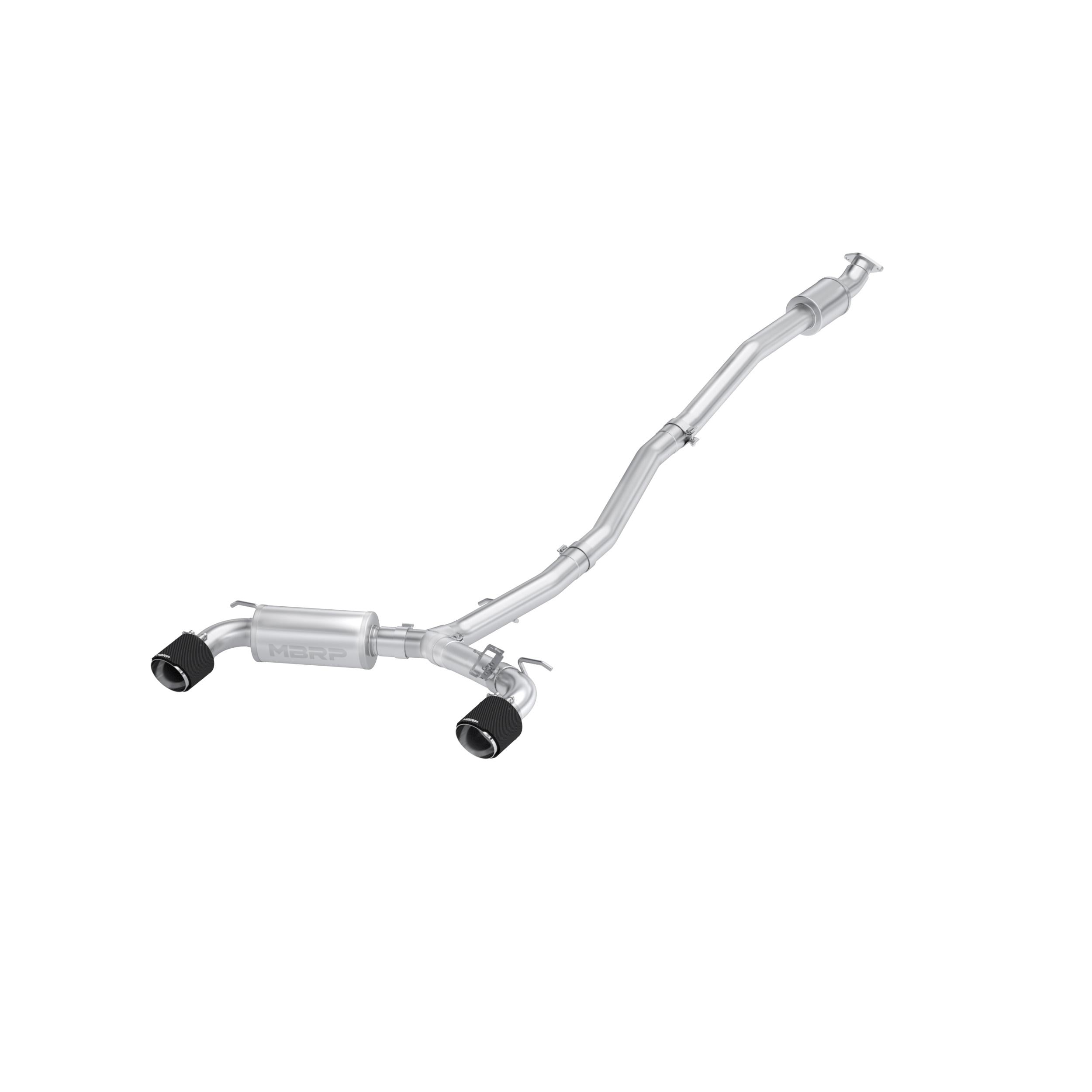 MBRP T304 3" Cat-Back Exhaust Dual Rear Exit - Active Profile - Carbon Fiber Tips (2022-2023 Hyundai Kona N 2.0L T) - S47093CF