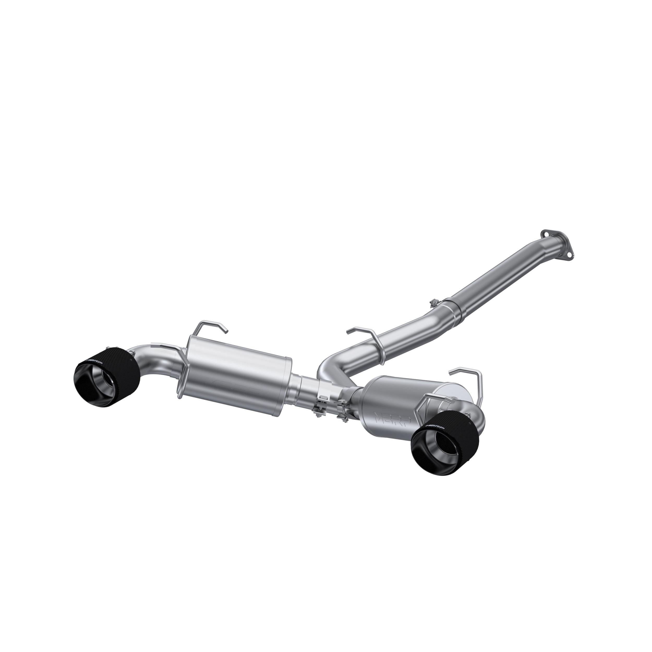 MBRP 3" Cat-Back, Dual Split Rear Exit - Carbon Fiber Tips (2013-2022 BRZ / 2013-2016 FR-S / 2017-2022 GR86) - S48043CF