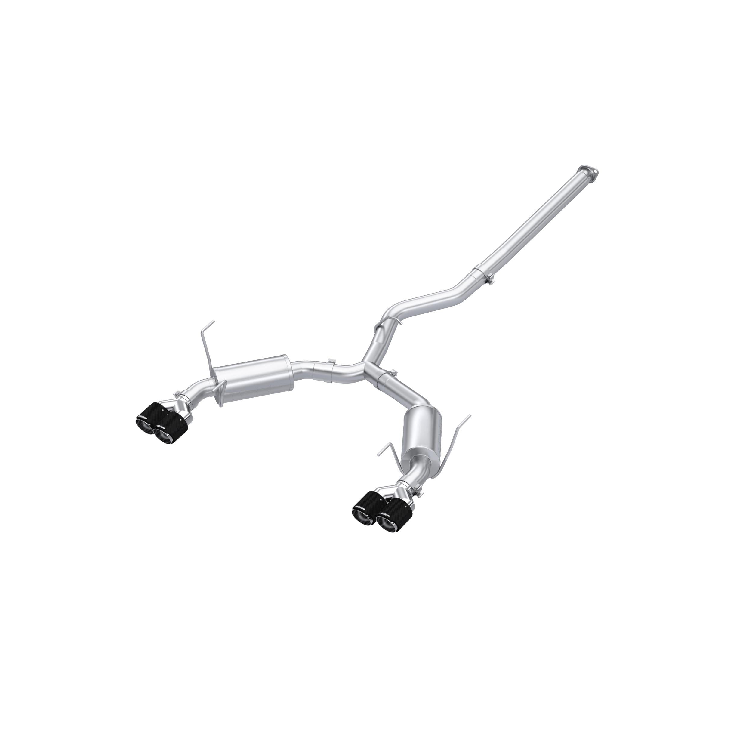 MBRP 3" Cat-Back Exhaust, Quad Rear Exit, Street Profile - Carbon Fiber Tips (2022 Subaru WRX) - S48073CF