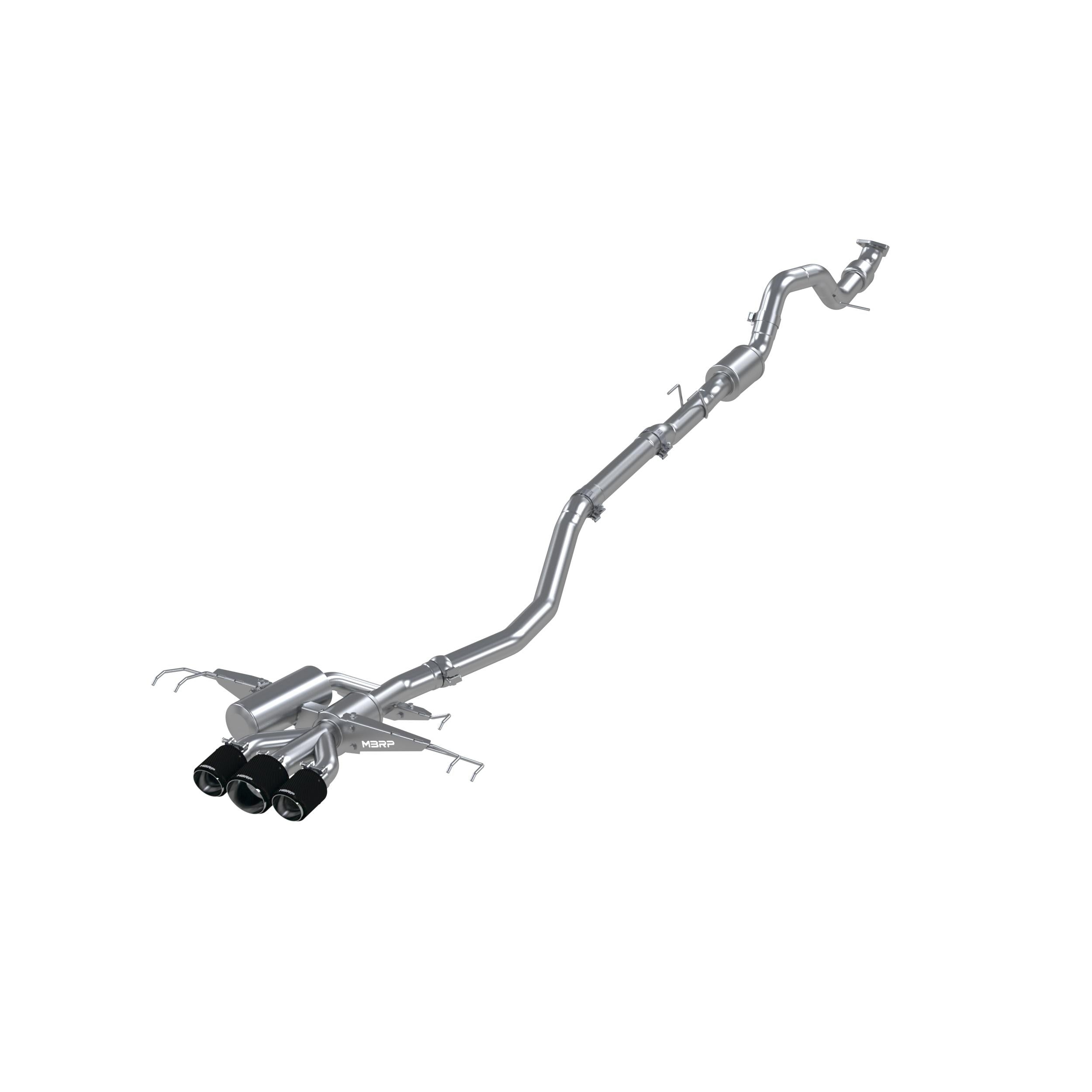 MBRP 3in. Cat-Back; Triple Centre Rear Exit; T304; CF (2017-2021 Civic) - S49013CF